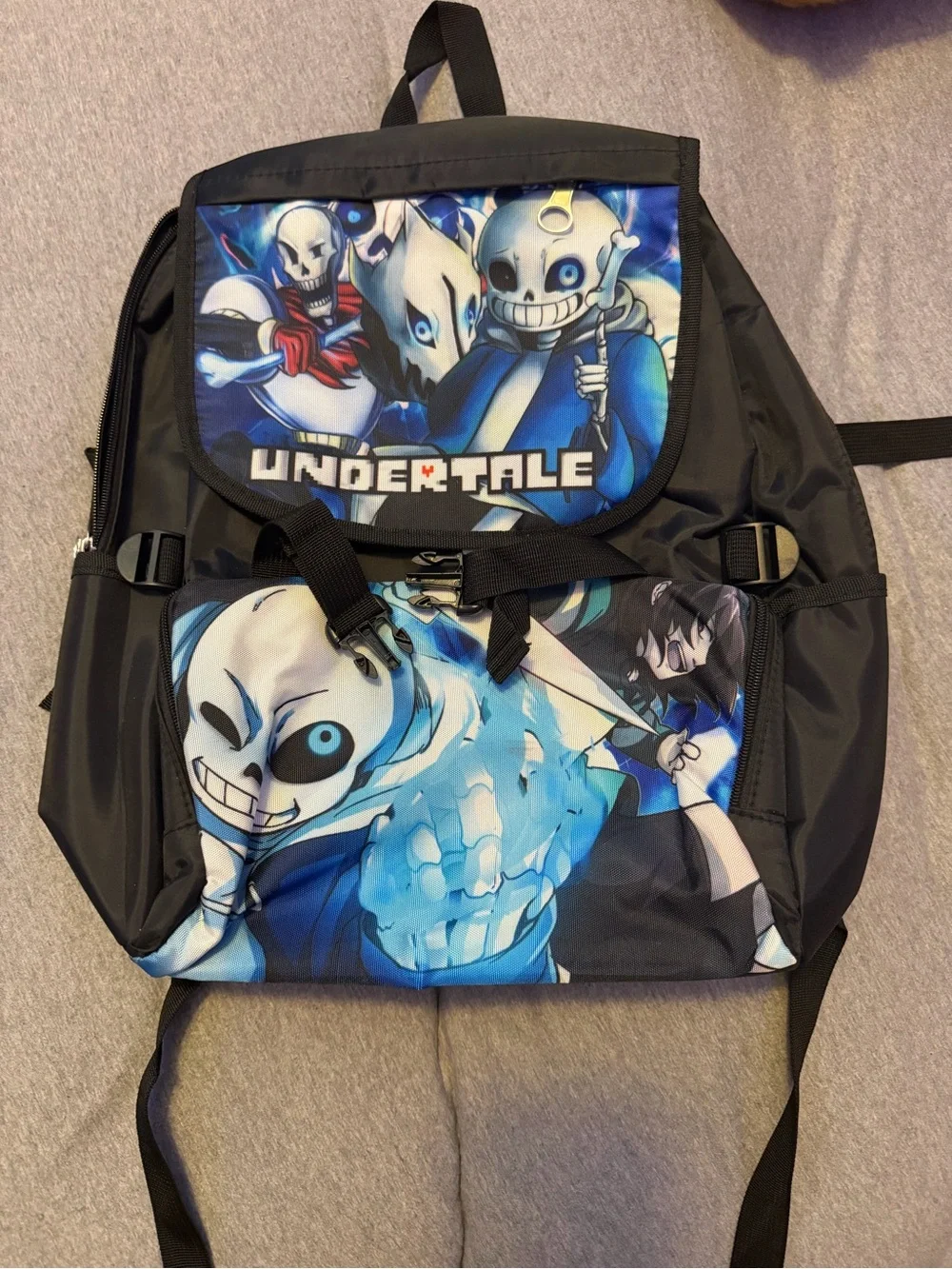 Undertale Graphic Black Backpack – Gaming School Bag
